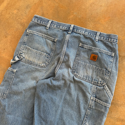Carhartt Carpenter Light Wash Jeans Work Wear Baggy Utility B13-DST 00's - 34