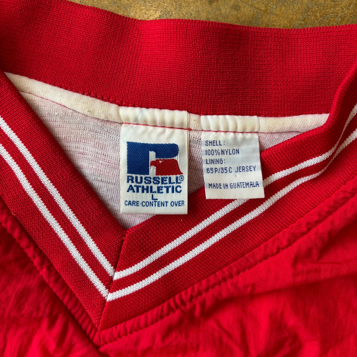 St. Louis Cardinals Script Spellout Logo Pullover Windbreaker Jacket 90's - L