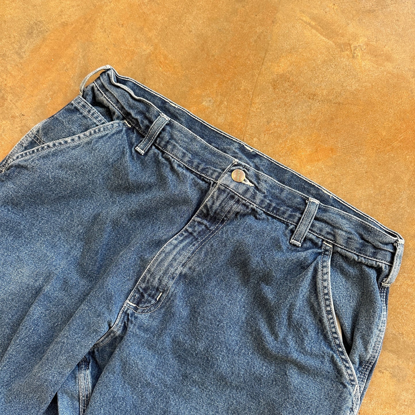 Carhartt Dark Wash Carpenter Baggy Wide Leg Jeans B13 DST 00's - 34