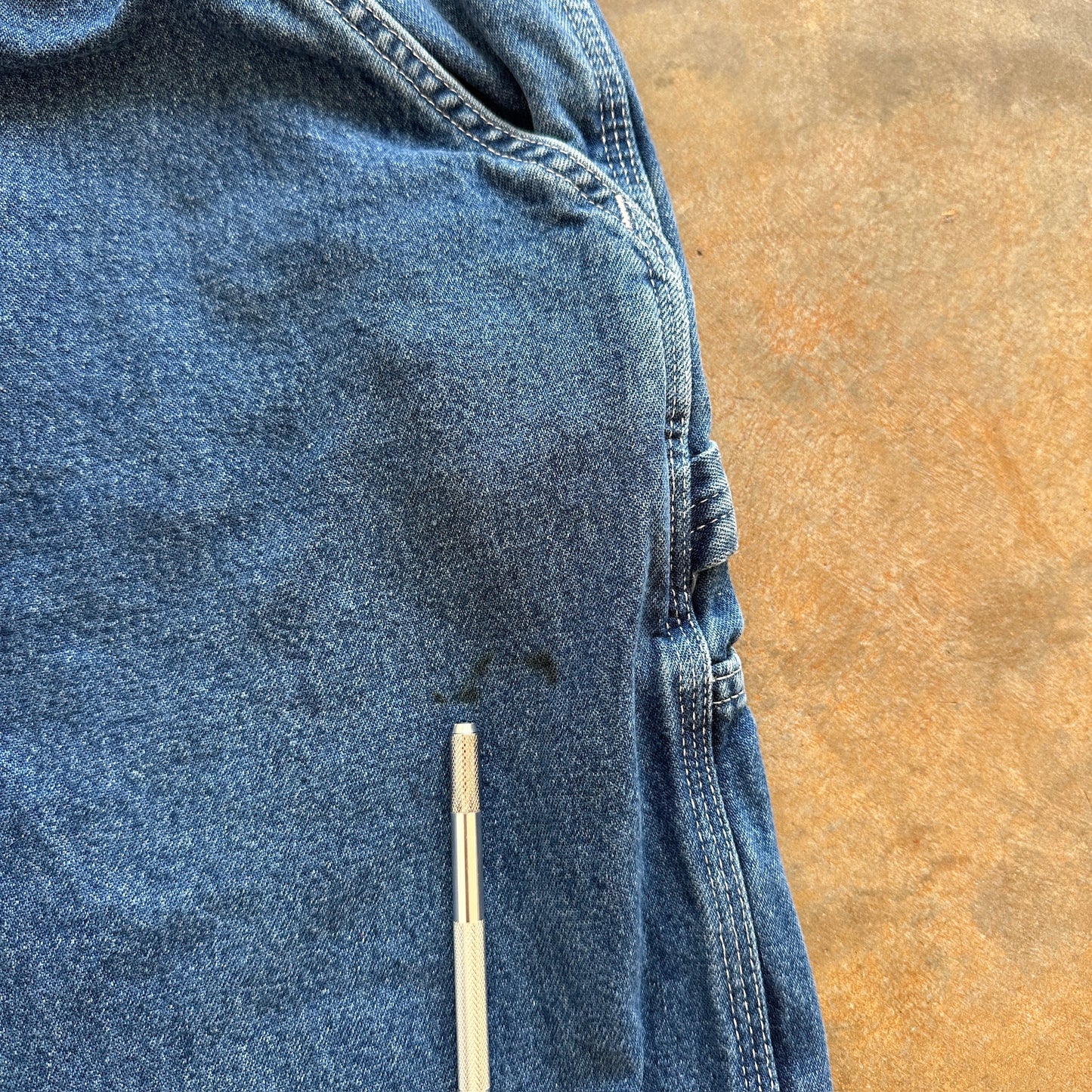 Carhartt Dark Wash Carpenter Baggy Wide Leg Jeans B13 DST 00's - 34