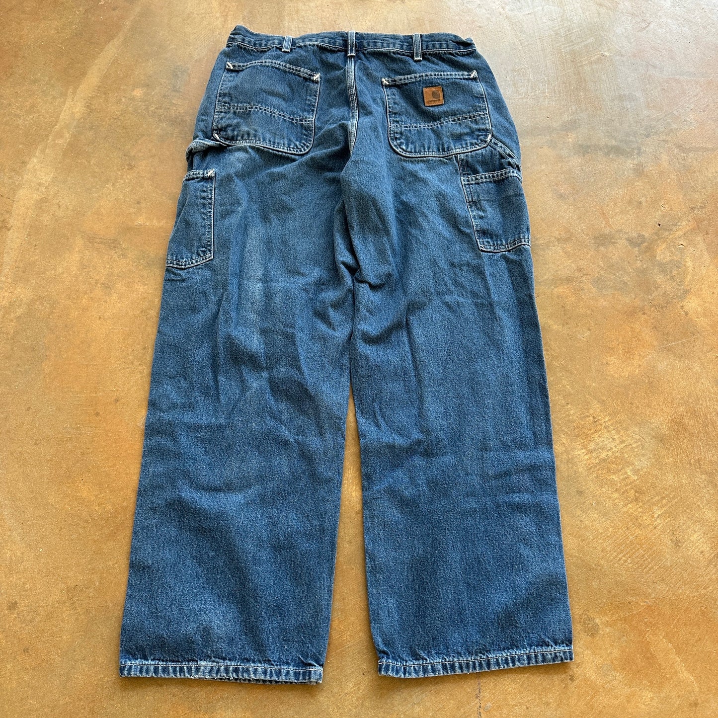 Carhartt Dark Wash Carpenter Baggy Wide Leg Jeans B13 DST 00's - 34