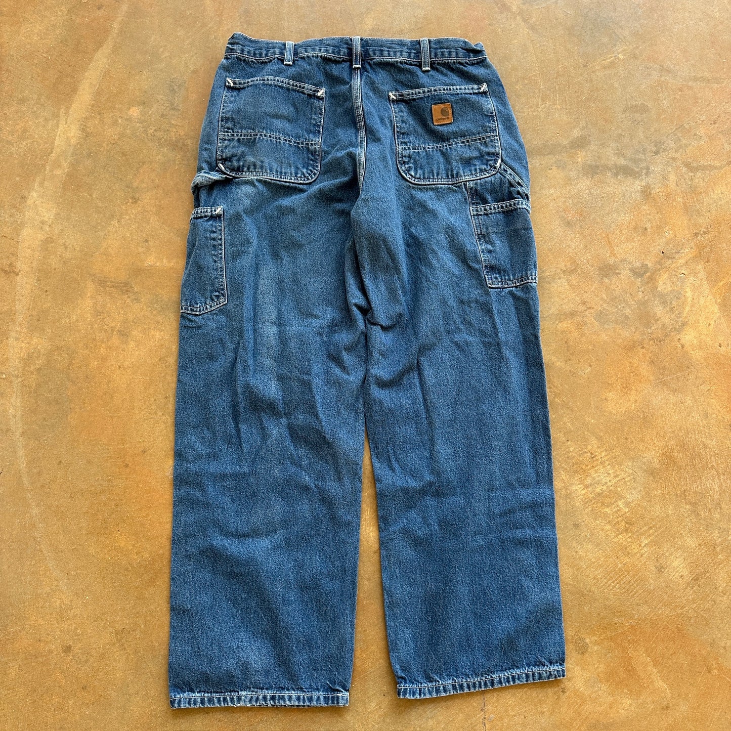 Carhartt Dark Wash Carpenter Baggy Wide Leg Jeans B13 DST 00's - 34