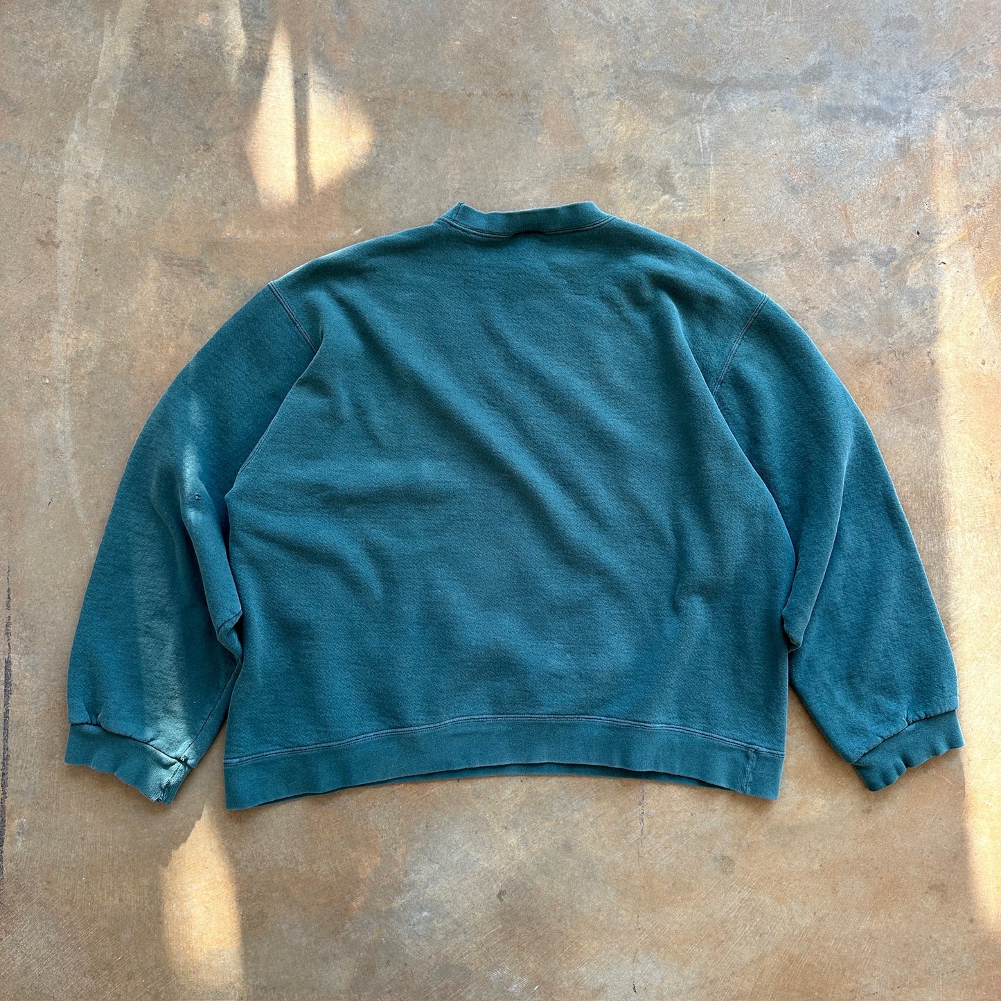 Nike Green Crewneck Faded Distressed Sweatshirt Pullover Mini Swoosh 90's - XL