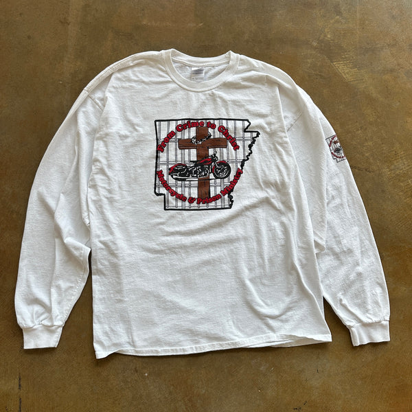 Crime to Christ Motorcycle Prison Ministry Graphic Long Sleeve Shirt 00's - 2XL
