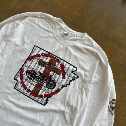 Crime to Christ Motorcycle Prison Ministry Graphic Long Sleeve Shirt 00's - 2XL