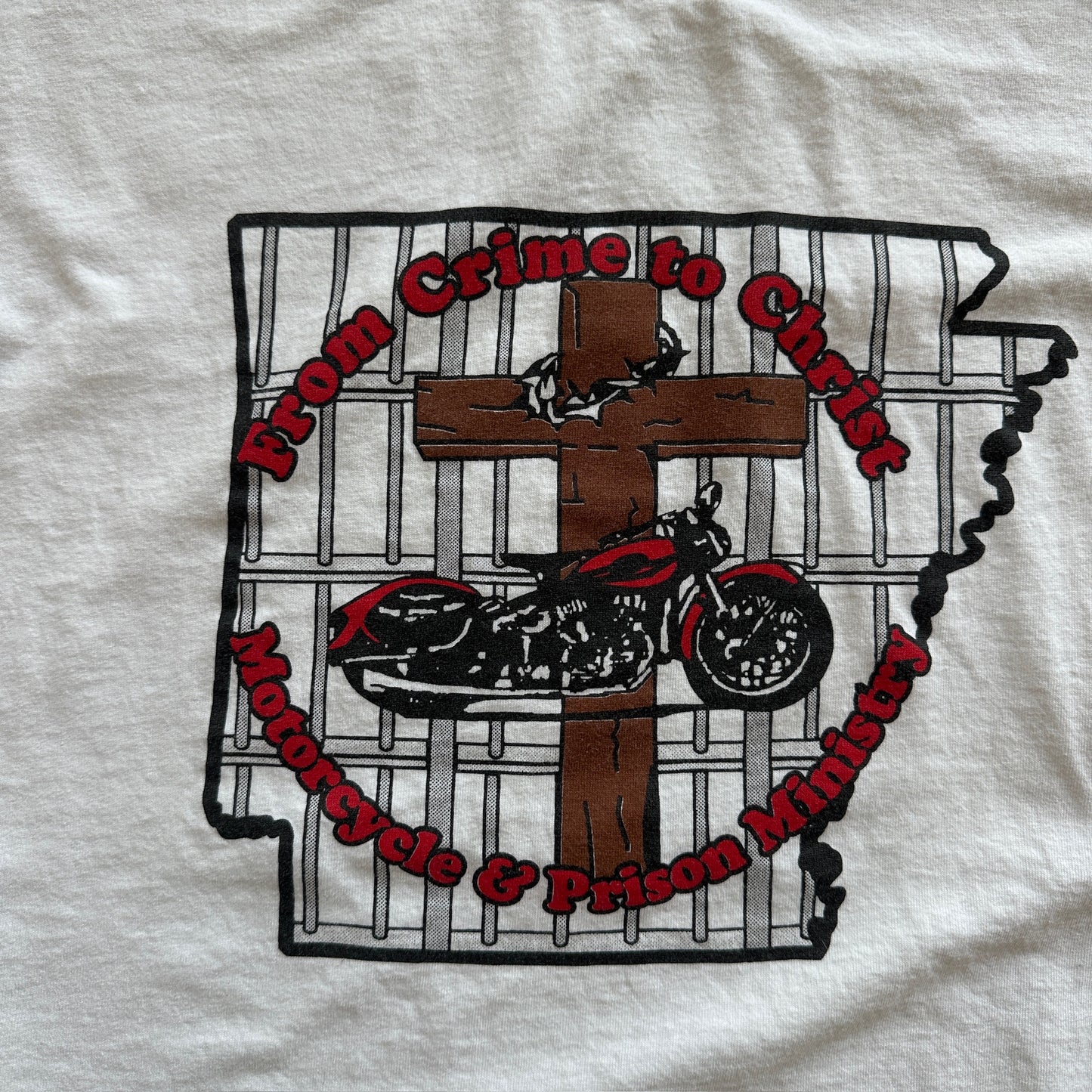 Crime to Christ Motorcycle Prison Ministry Graphic Long Sleeve Shirt 00's - 2XL