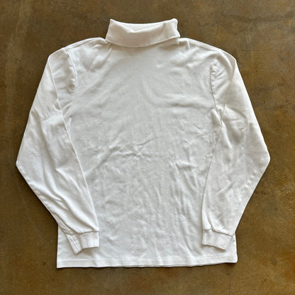 Eddie Bauer Blank White Turtleneck Long Sleeve Shirt 80's - XL Tall
