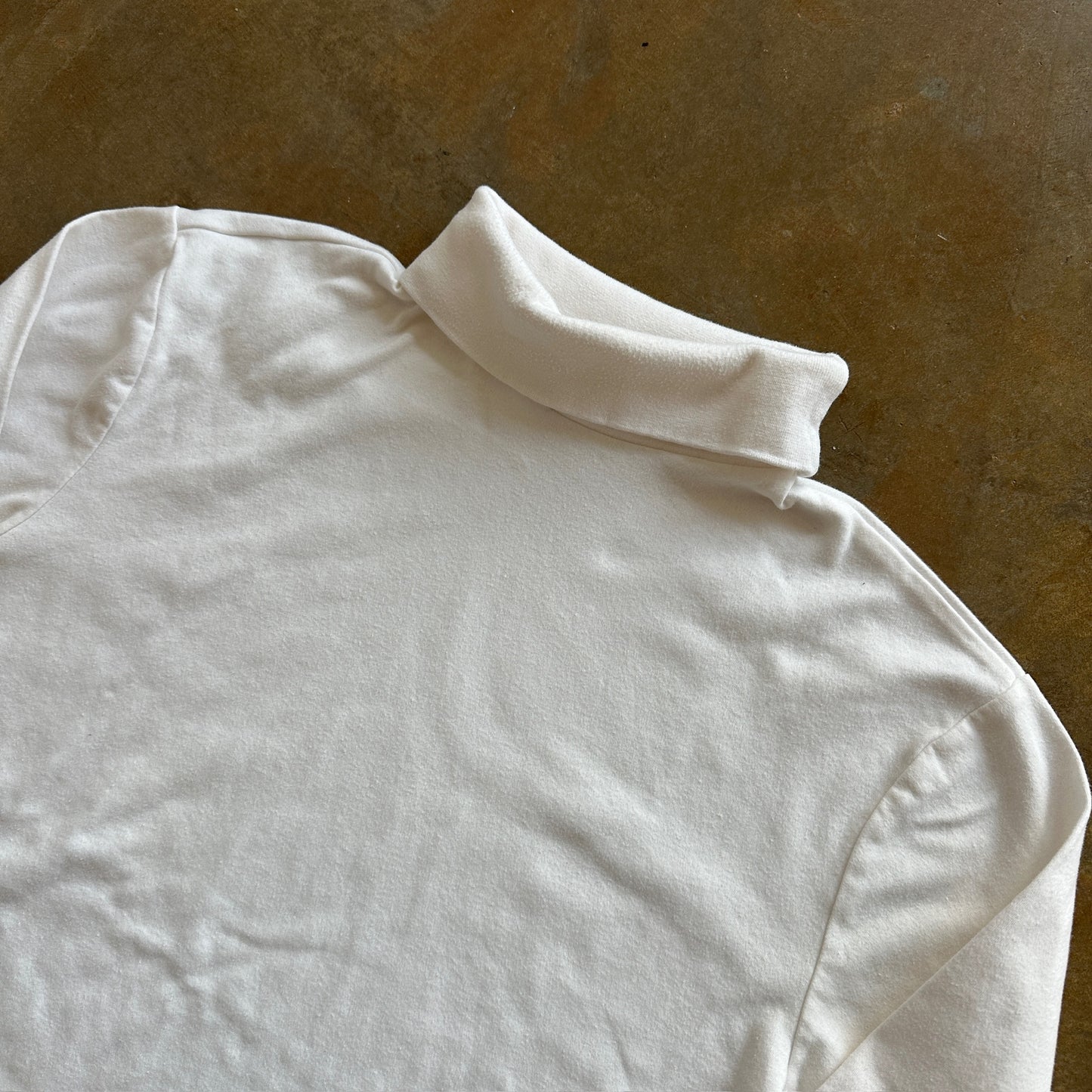 Eddie Bauer Blank White Turtleneck Long Sleeve Shirt 80's - XL Tall