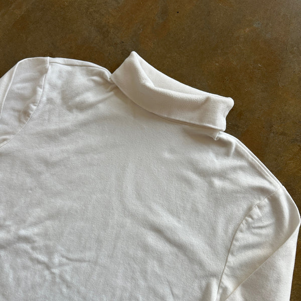 Eddie Bauer Blank White Turtleneck Long Sleeve Shirt 80's - XL Tall hover