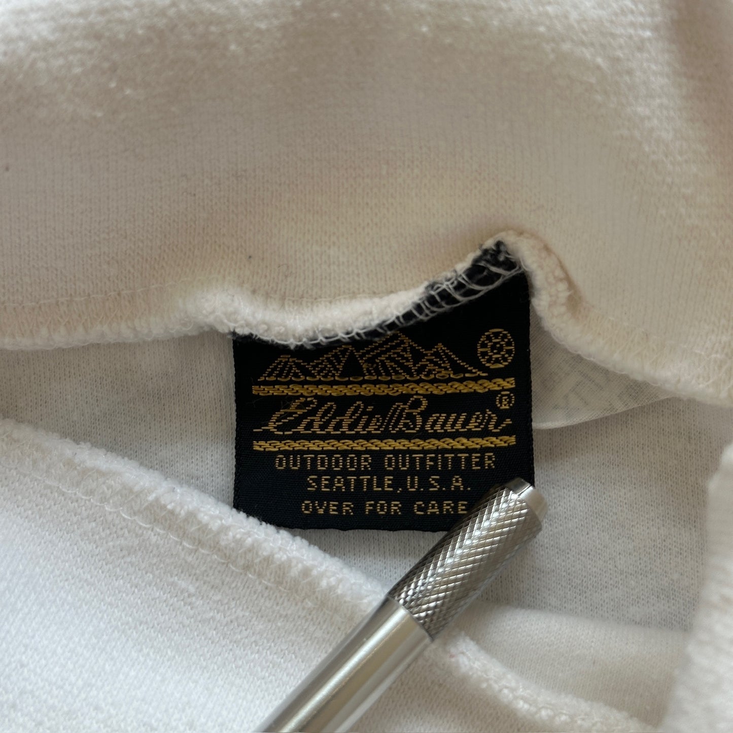 Eddie Bauer Blank White Turtleneck Long Sleeve Shirt 80's - XL Tall