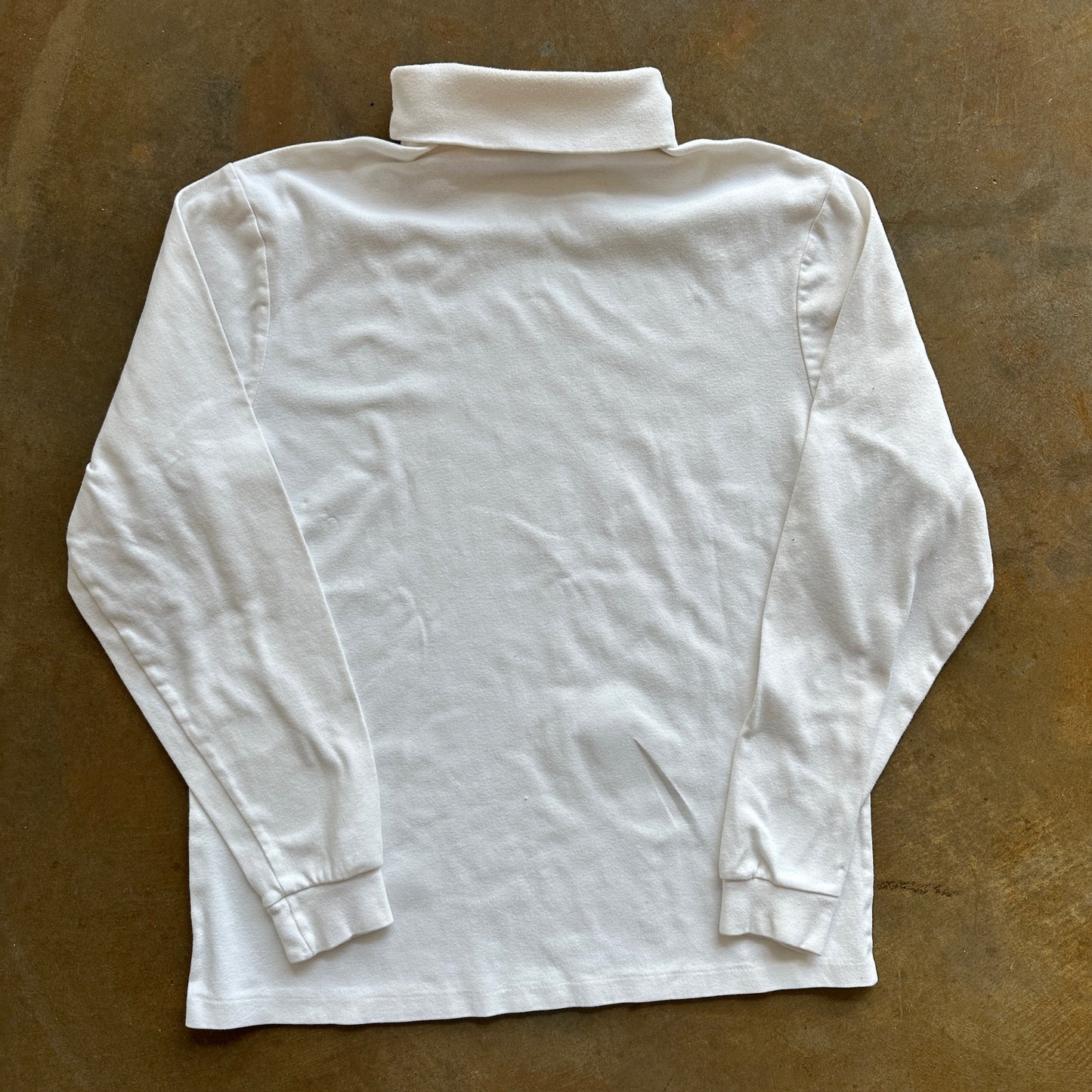 Eddie Bauer Blank White Turtleneck Long Sleeve Shirt 80's - XL Tall