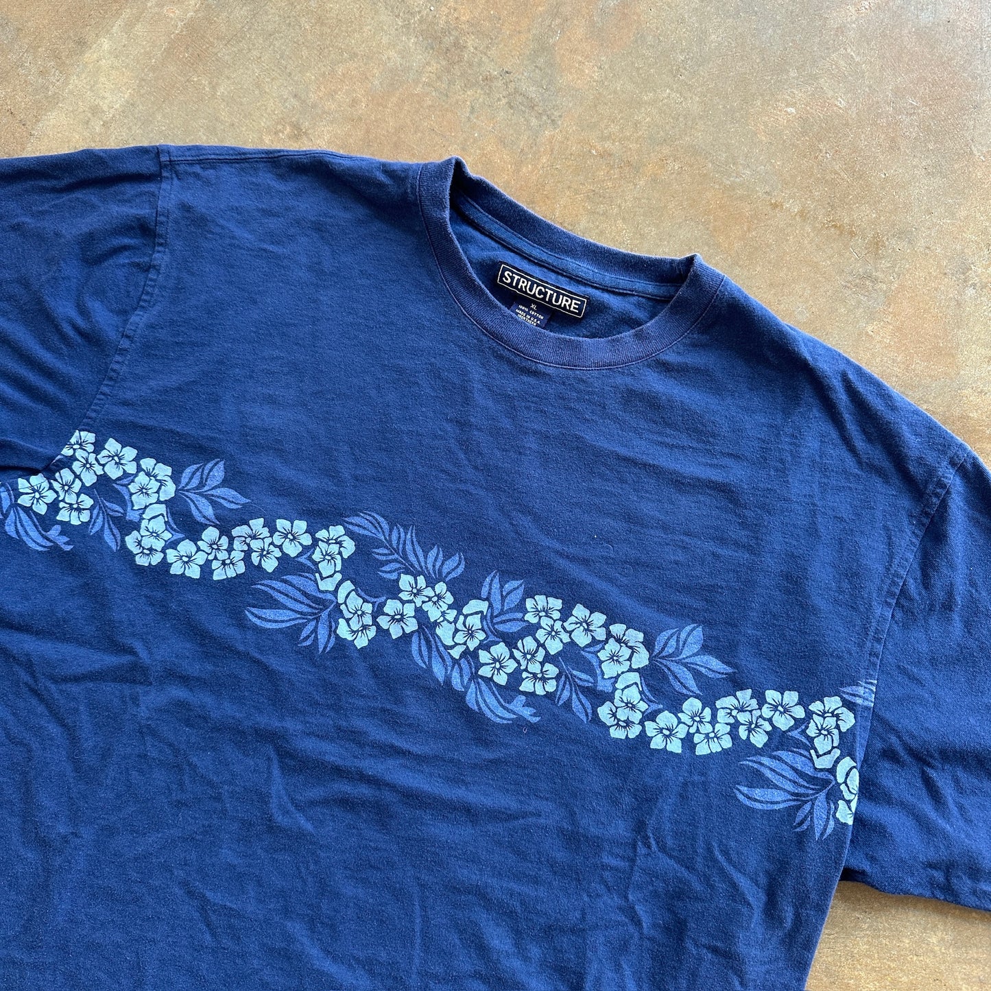 Structure Floral Double Sided Graphic Surf Skate Shirt 90's - XL