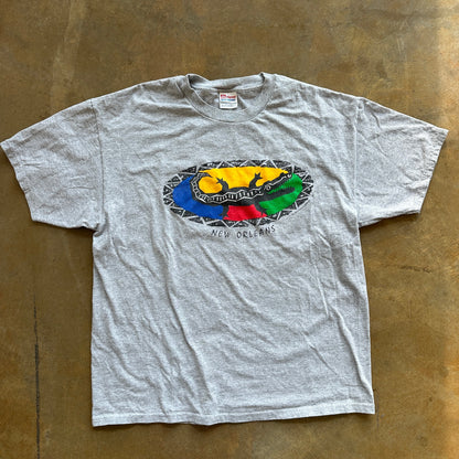 New Orleans Alligator Mardi Gras Graphic Shirt 90's - XL
