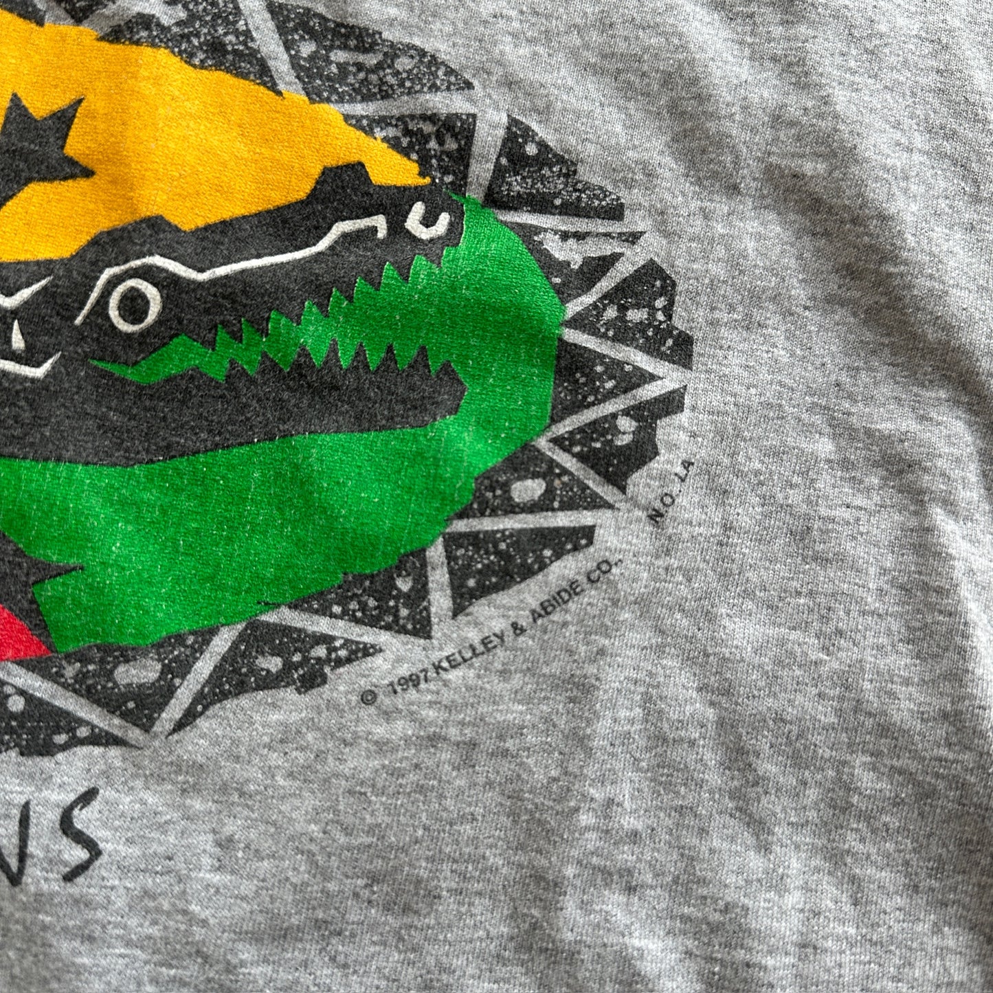 New Orleans Alligator Mardi Gras Graphic Shirt 90's - XL