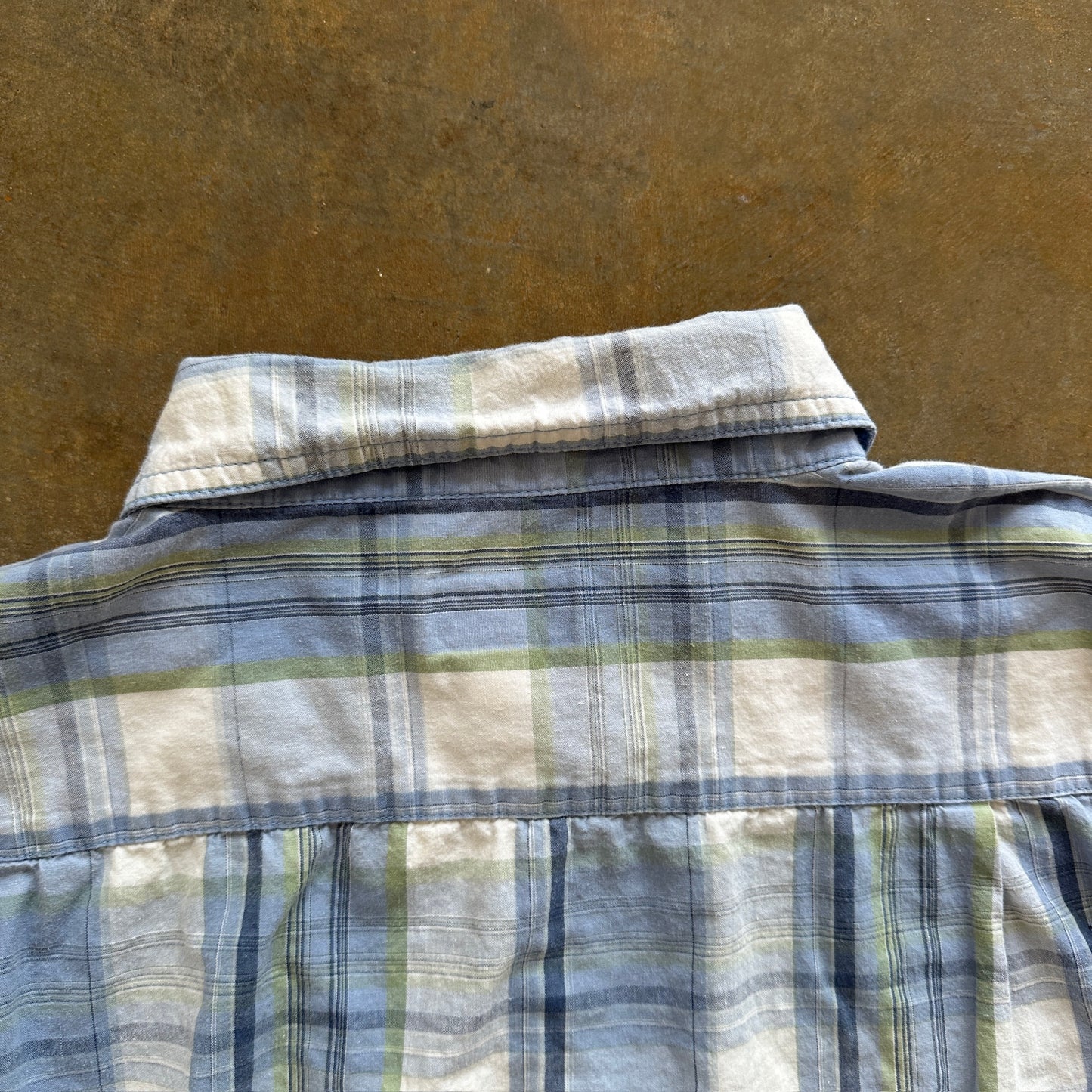 Dickies Plaid Light Blue Button Up Shirt Garage Work Preppy 00's - XL