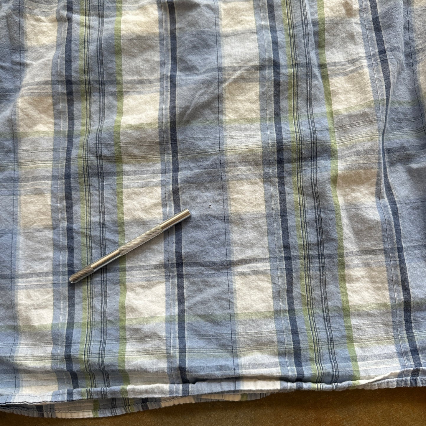 Dickies Plaid Light Blue Button Up Shirt Garage Work Preppy 00's - XL