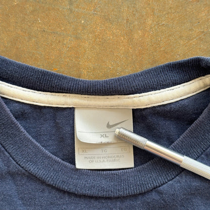 Nike Faded Navy Blue Blank Boxy Oversized Tee Shirt 00's - XL