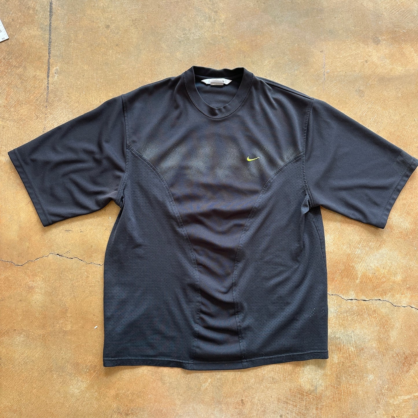 Nike Activewear Black Soccer Shirt y2k Silver Tag 00's - L