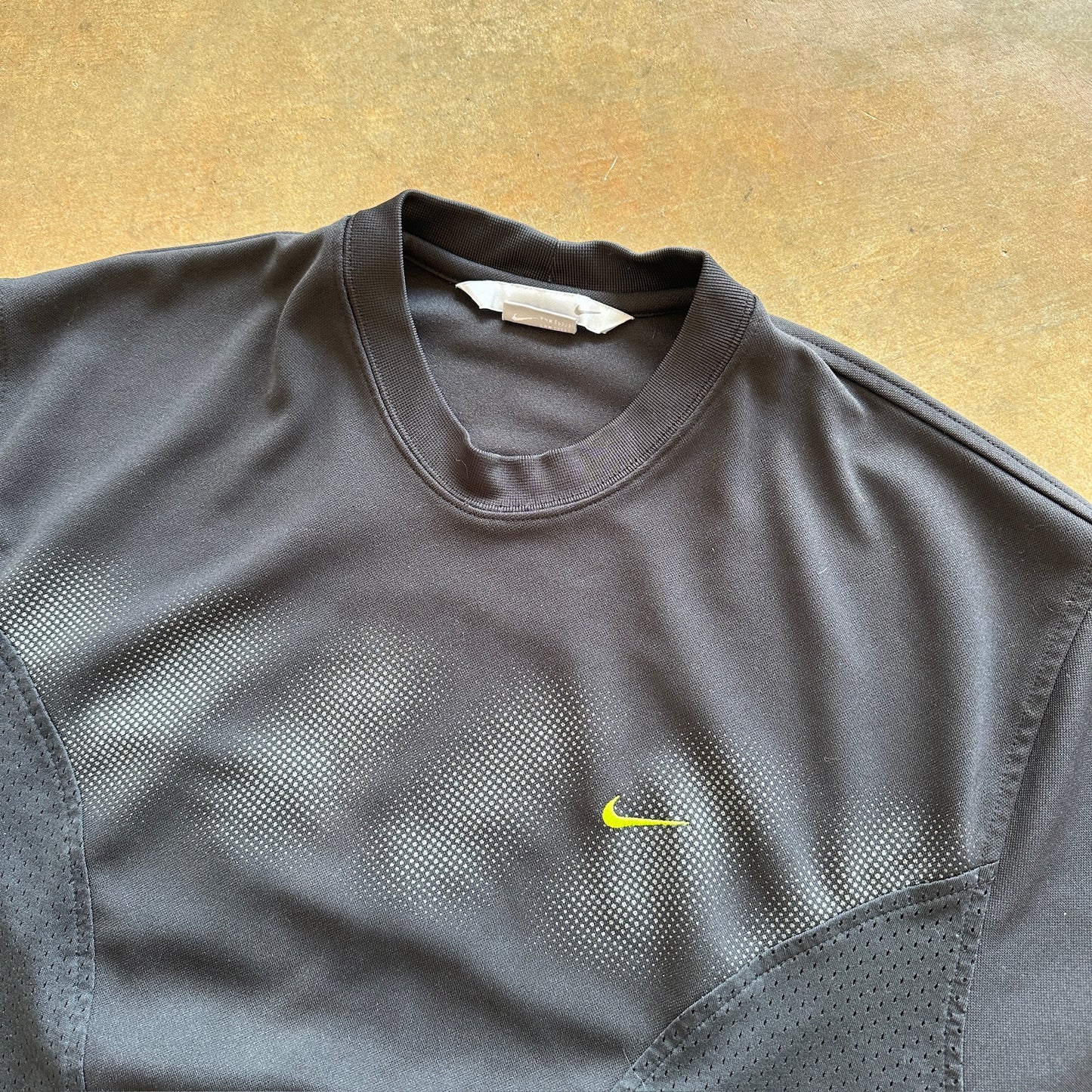 Nike Activewear Black Soccer Shirt y2k Silver Tag 00's - L