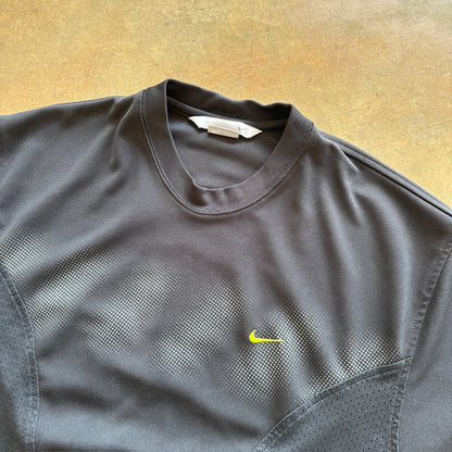 Nike Activewear Black Soccer Shirt y2k Silver Tag 00's - L