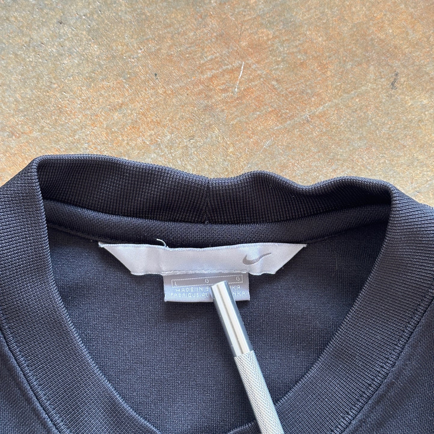 Nike Activewear Black Soccer Shirt y2k Silver Tag 00's - L