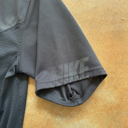 Nike Activewear Black Soccer Shirt y2k Silver Tag 00's - L