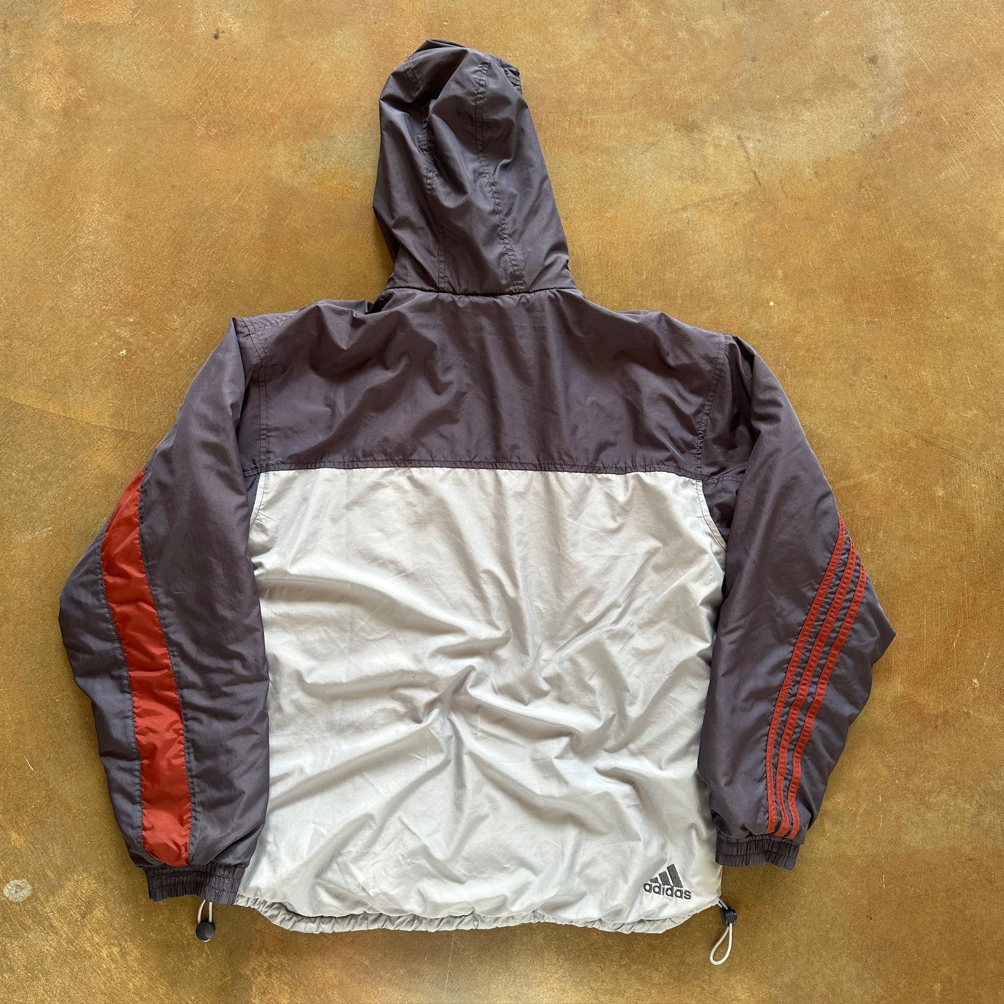 Adidas Striped Hooded Full Zip Jacket Heavyweight 90's - S