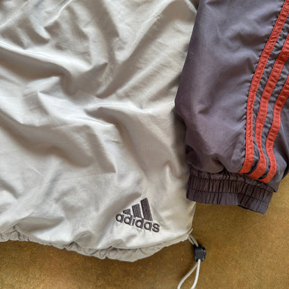 Adidas Striped Hooded Full Zip Jacket Heavyweight 90's - S