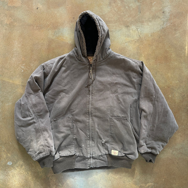 Original Work Gear Heavyweight Hooded Zip Chore Jacket Distressed 90's - 2XL