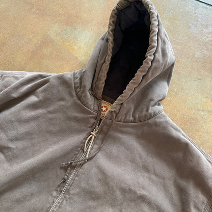 Original Work Gear Heavyweight Hooded Zip Chore Jacket Distressed 90's - 2XL