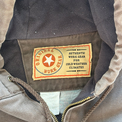 Original Work Gear Heavyweight Hooded Zip Chore Jacket Distressed 90's - 2XL