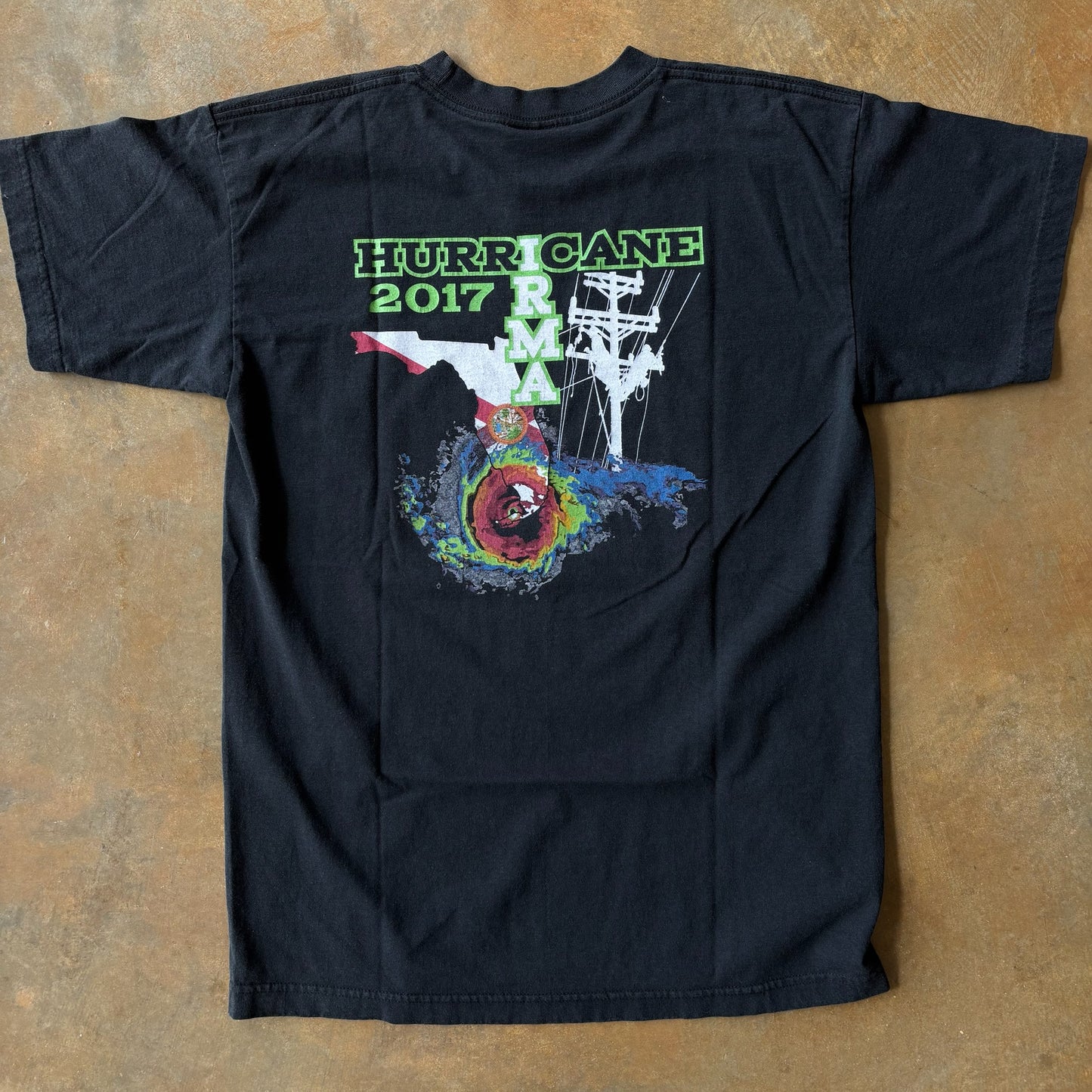 Hurricane Irma Lineman Graphic Tee Shirt - M