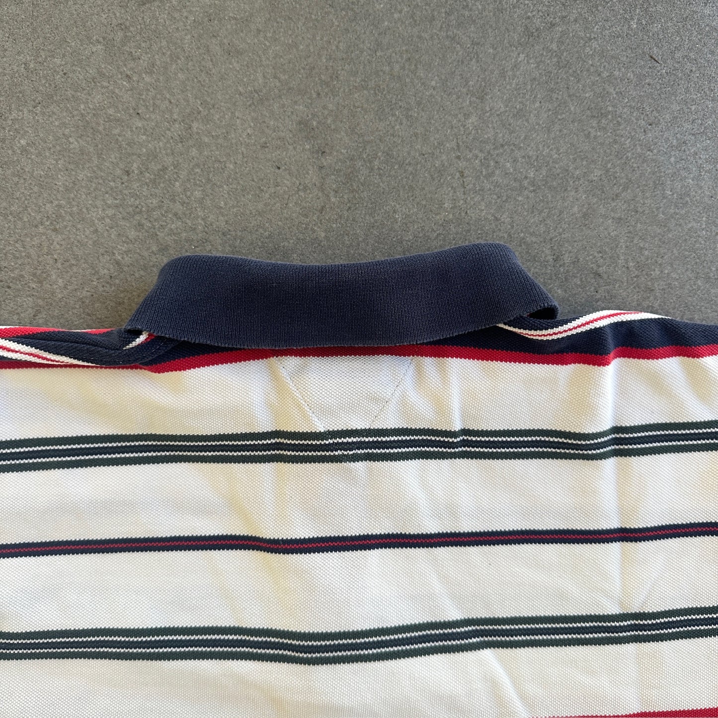 Tommy Hilfiger Striped Crest Polo Shirt Cuffed Sleeve 90's - S