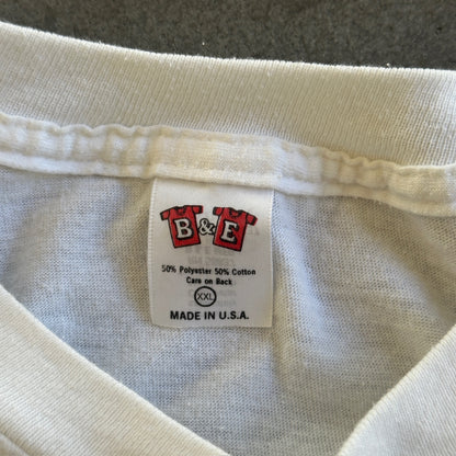 Neon Beach Graphic T Shirt White Single Stitch 80's - 2XL