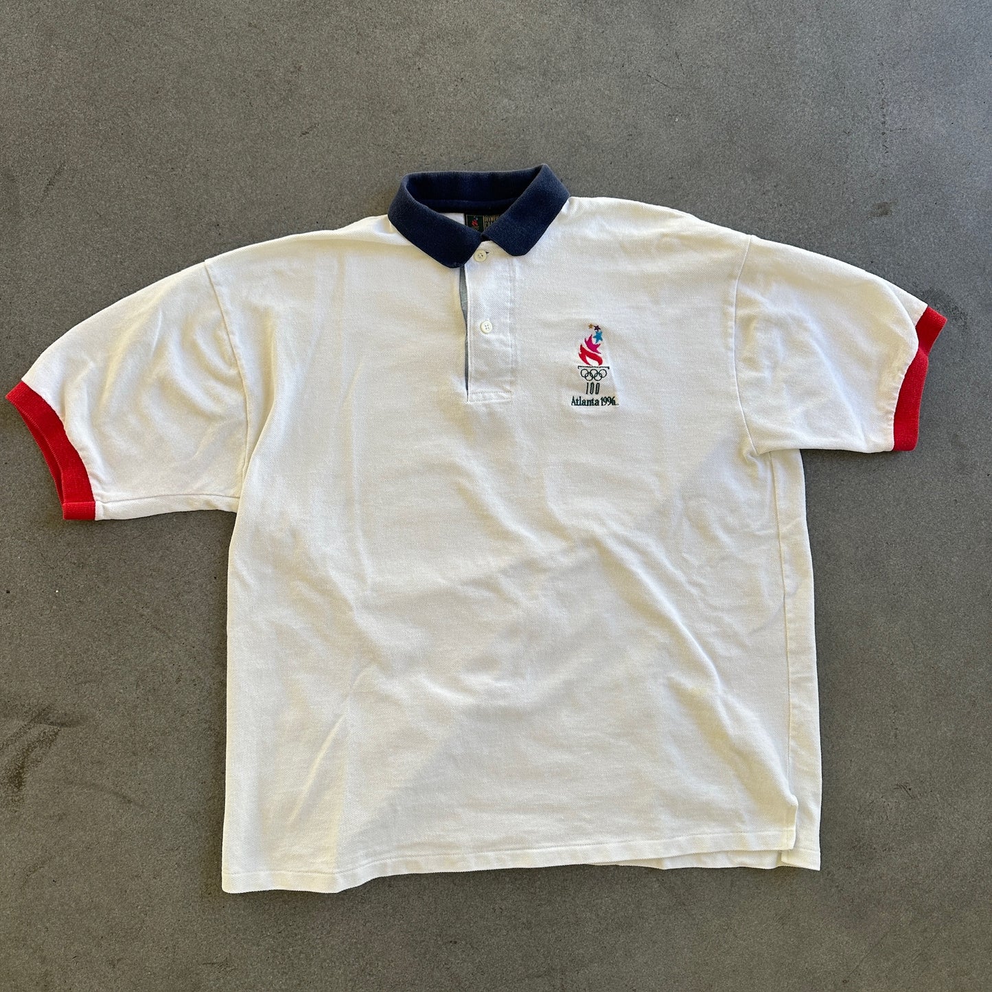 Atlanta Olympic Games 1996 Polo Shirt Embroidered Hanes 90's - L