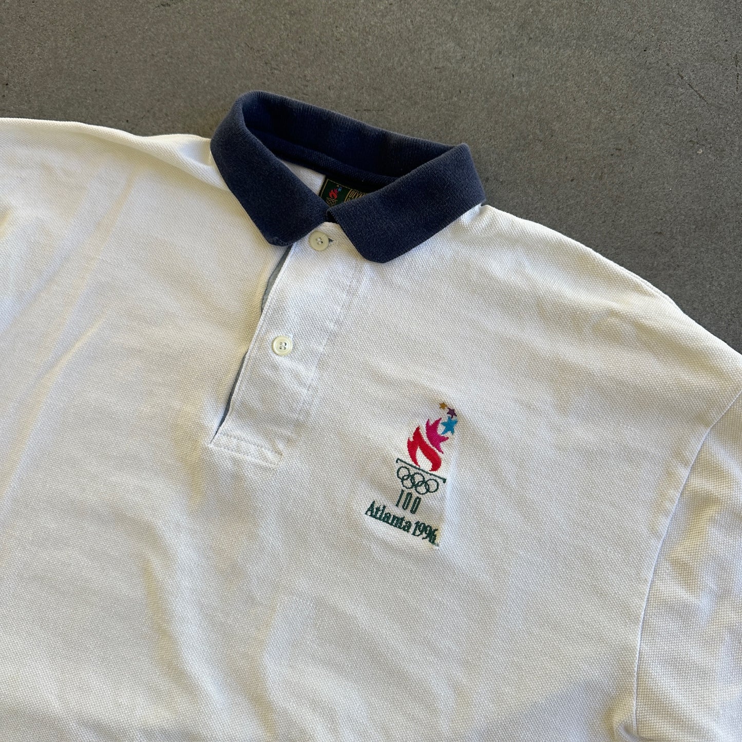 Atlanta Olympic Games 1996 Polo Shirt Embroidered Hanes 90's - L