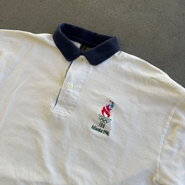 Atlanta Olympic Games 1996 Polo Shirt Embroidered Hanes 90's - L hover