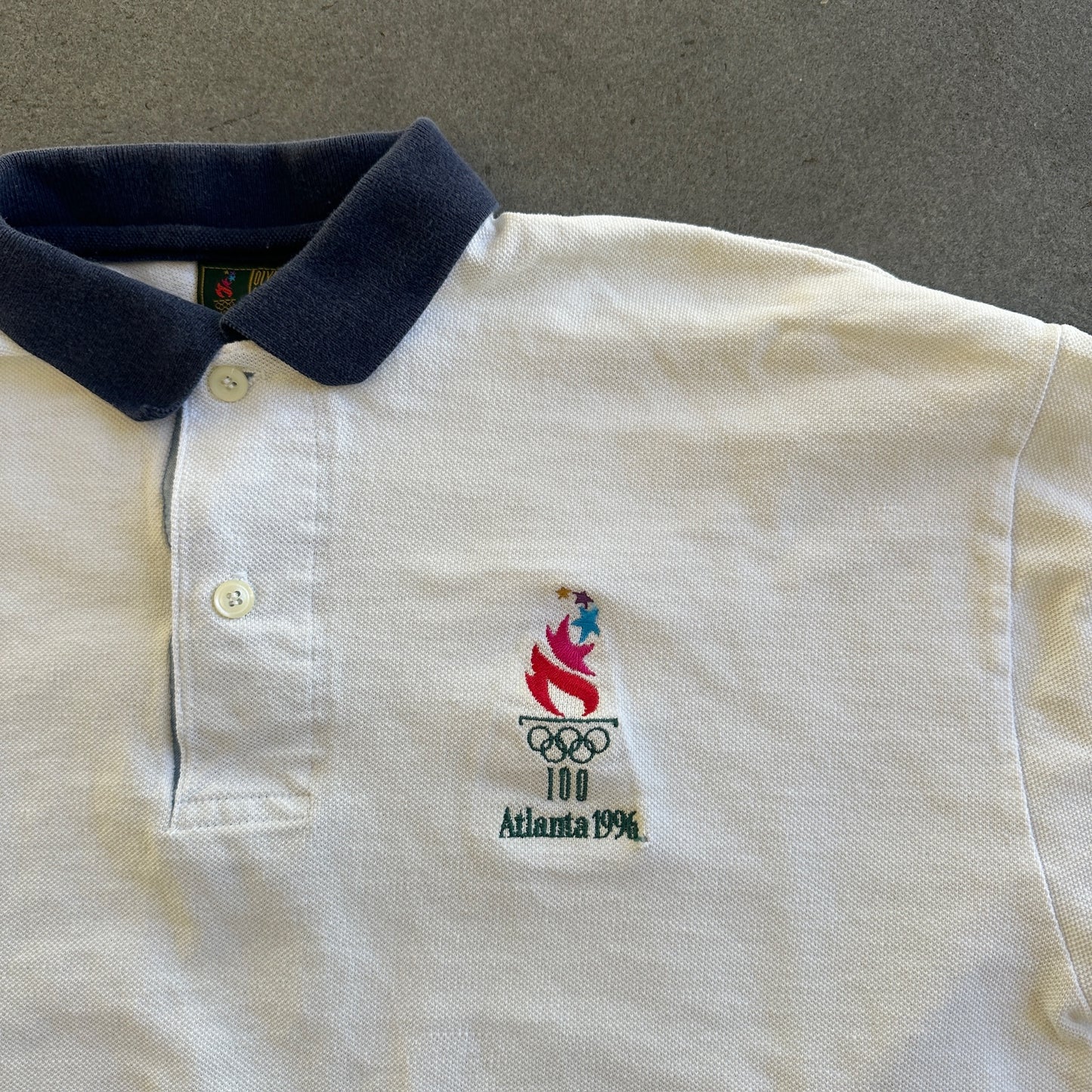 Atlanta Olympic Games 1996 Polo Shirt Embroidered Hanes 90's - L