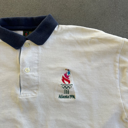 Atlanta Olympic Games 1996 Polo Shirt Embroidered Hanes 90's - L