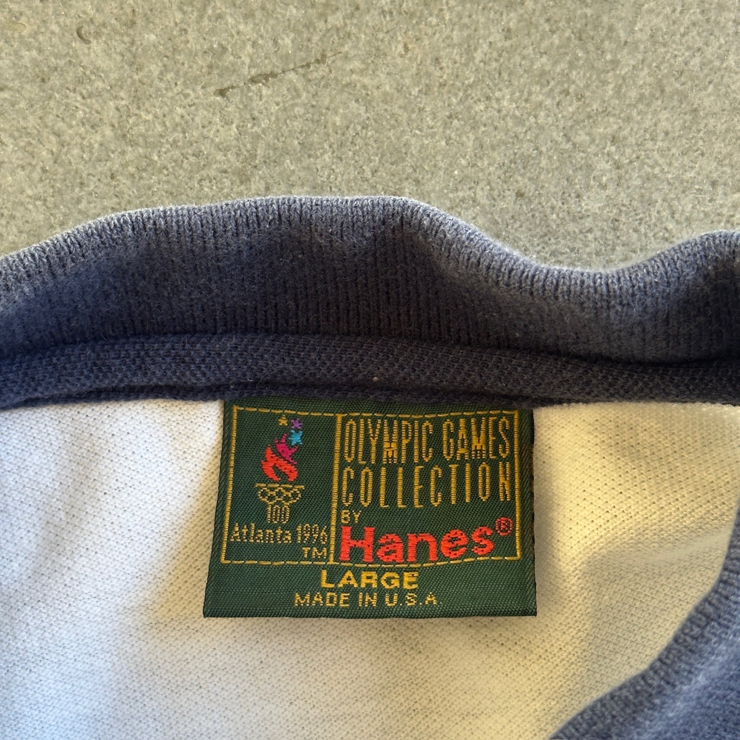 Atlanta Olympic Games 1996 Polo Shirt Embroidered Hanes 90's - L
