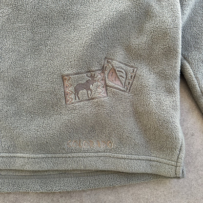 Arctic Image Fleece Moose Embroidered Colorado Sweater Pullover 00's - L