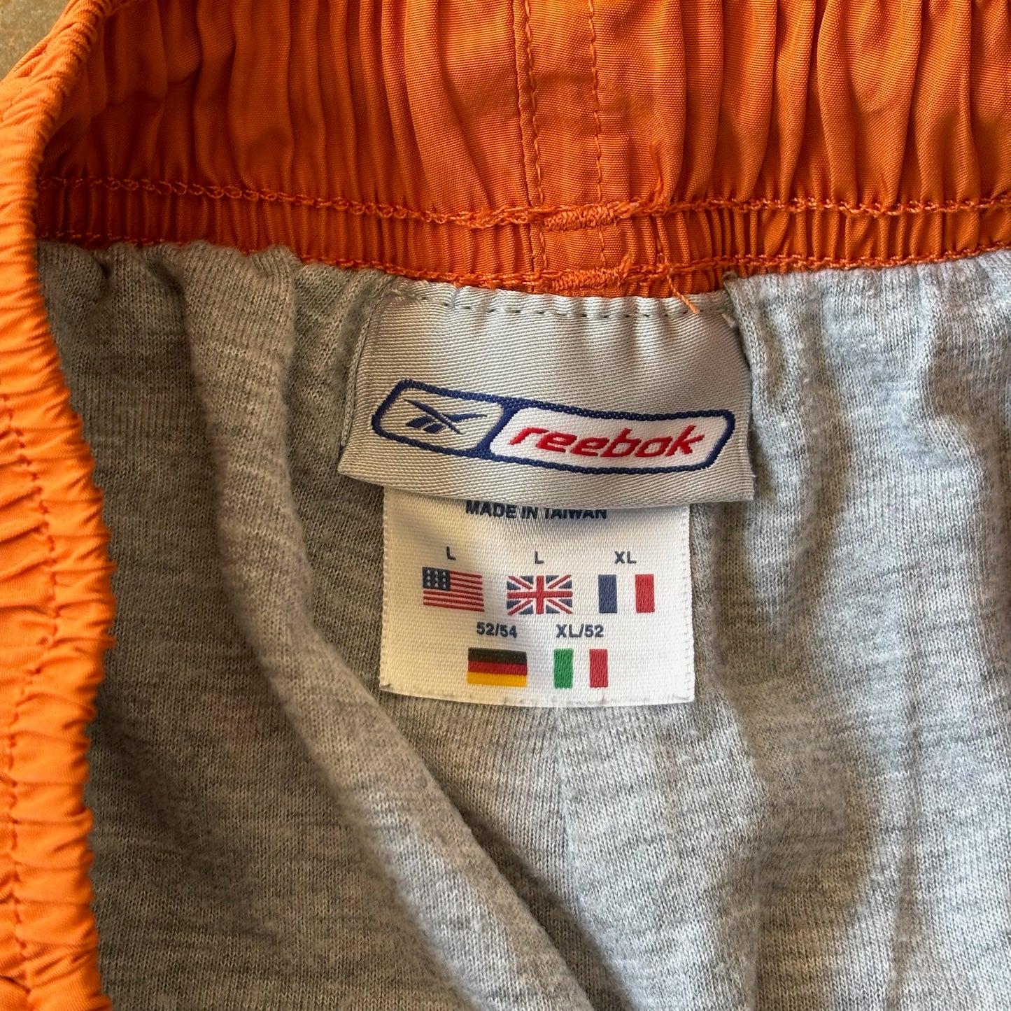 Reebok Cotton Lined Spellout Shorts Orange 90's - L