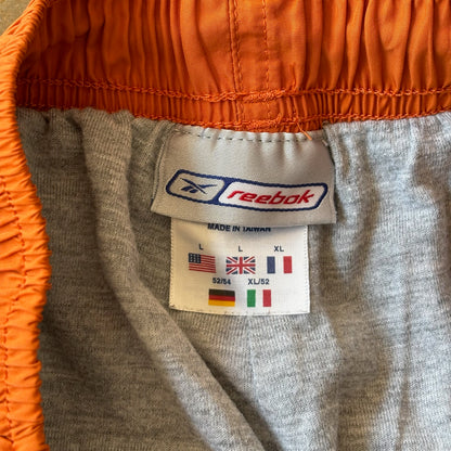 Reebok Cotton Lined Spellout Shorts Orange 90's - L