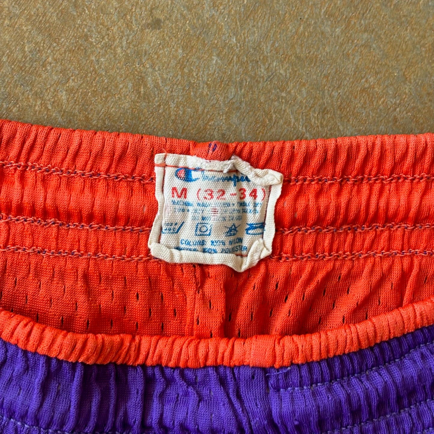 Champion Purple Orange Mesh Basketball Shorts Reversible Phoenix Suns 80's - M