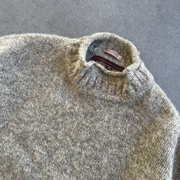 Abercrombie Fitch Shetland Wool Chunky Loose Sweater Speckled Grey 90's - L hover