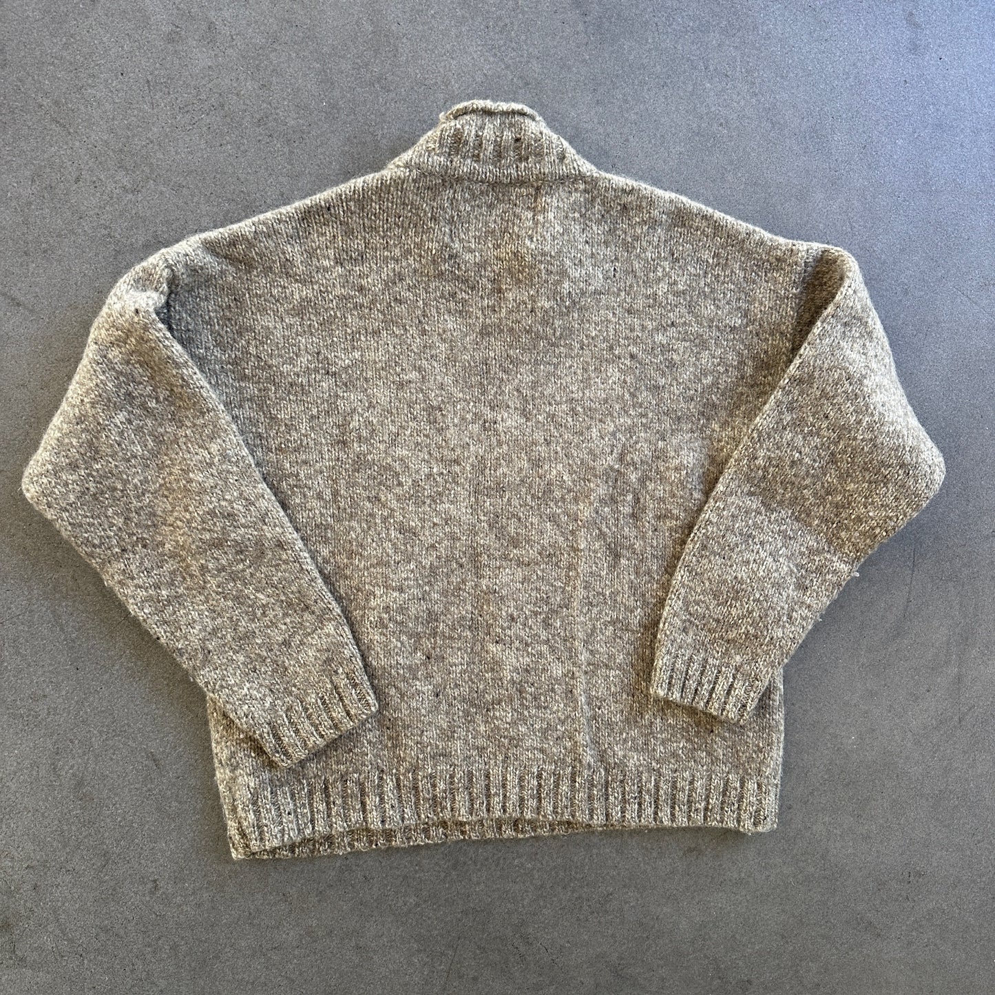 Abercrombie Fitch Shetland Wool Chunky Loose Sweater Speckled Grey 90's - L