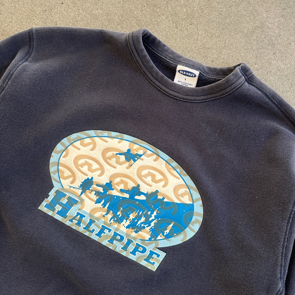 Old Navy Halfpipe Graphic Skater Snowboarding Crewneck Sweatshirt 00's - S hover