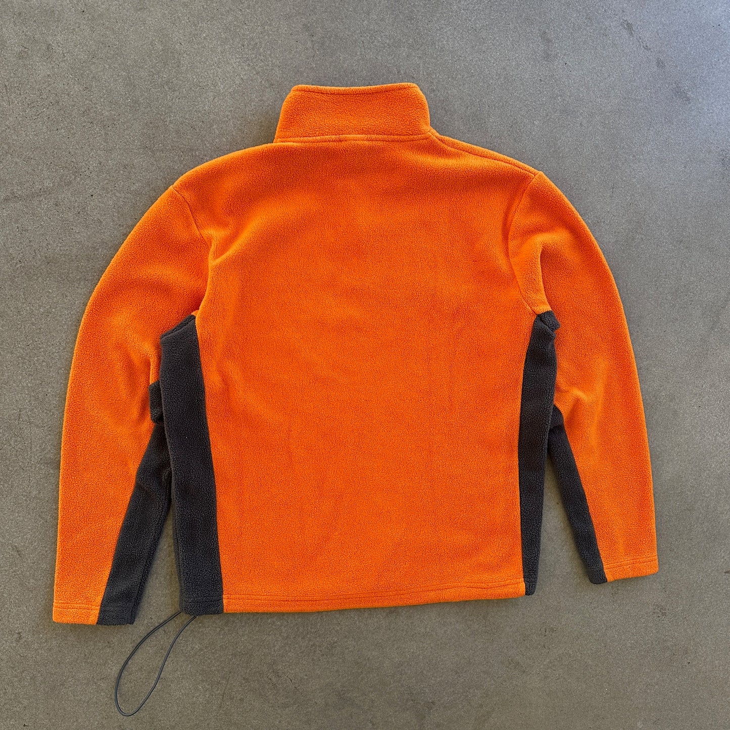 Old Navy Embroidered 1/4 Zip Jacket Spellout Orange Fleece 00's - S