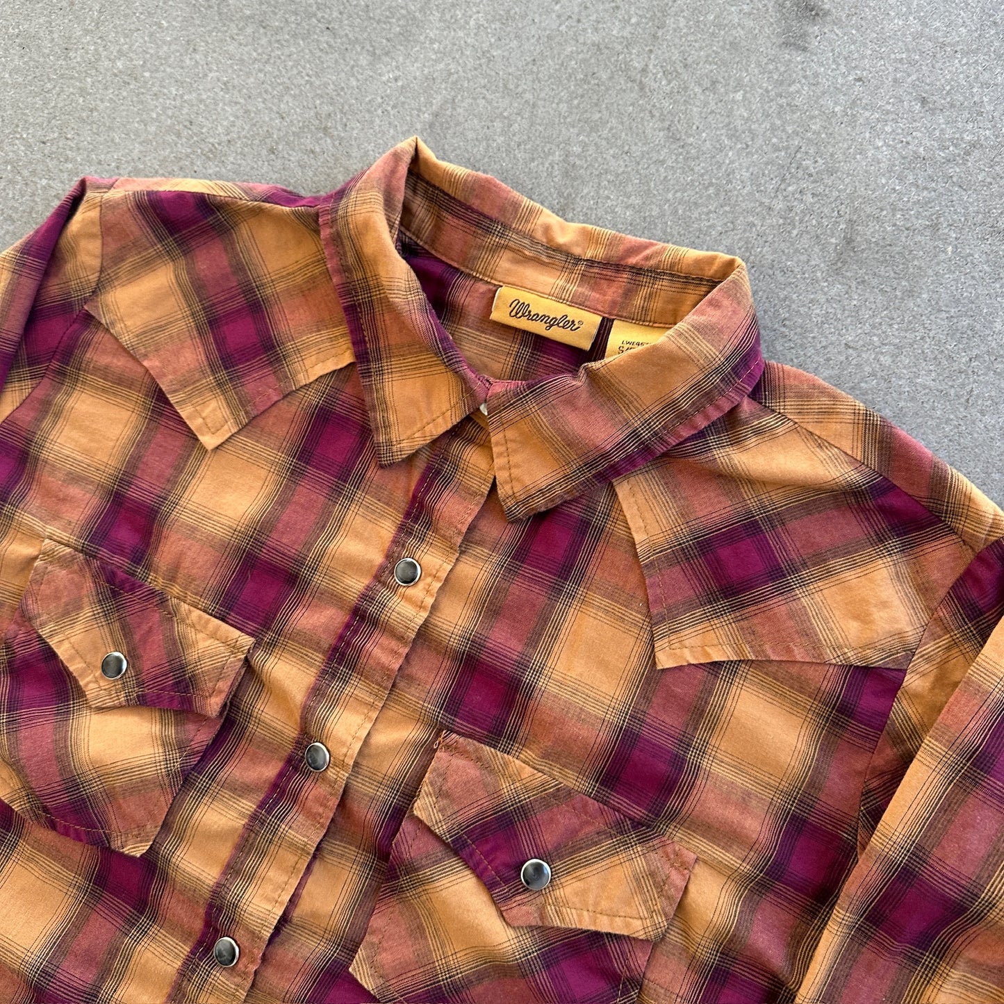 Wrangler Plaid Pearl Snap Western Button Up Shirt 00's - S