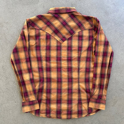Wrangler Plaid Pearl Snap Western Button Up Shirt 00's - S